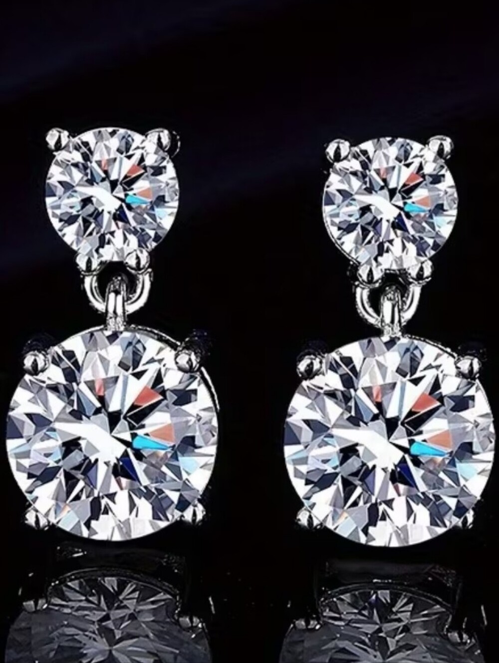 5 Carat Moissanite Sterling Silver Drop Earrings